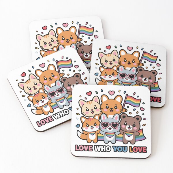 Aperçu de l'œuvre Love Who You Love Kawaii Pride Animals Art créée et vendue par LukaRealm.