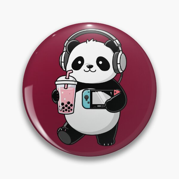 Item preview, Chill Gamer Panda | Bubble Tea & Handheld | Cozy Kawaii Style designed and sold by The Cartridge Club.