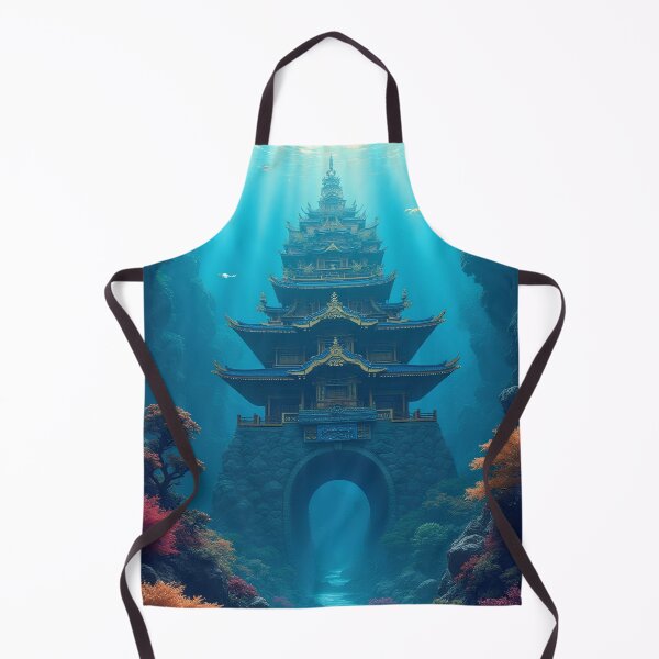 Item preview, Underwater Palace Art – Legendary Ocean Kingdom Inspired by Japanese Mythology designed and sold by kaxymax.