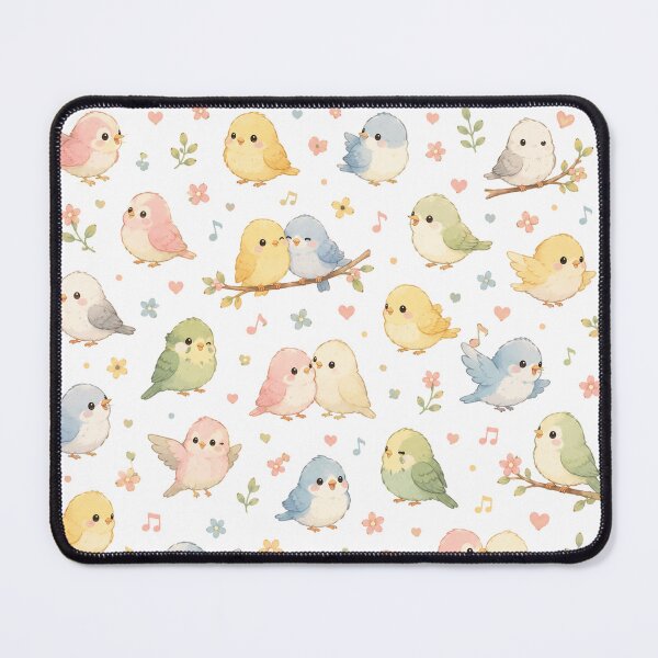 Item preview, Cute Kawaii Pastel Bird Floral Seamless Pattern designed and sold by Seculinator.