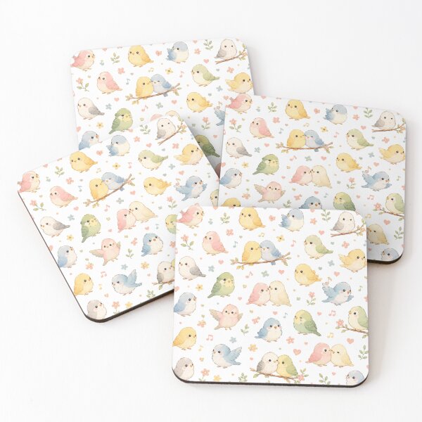 Item preview, Cute Kawaii Pastel Bird Floral Seamless Pattern designed and sold by Seculinator.