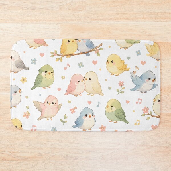 Item preview, Cute Kawaii Pastel Bird Floral Seamless Pattern designed and sold by Seculinator.