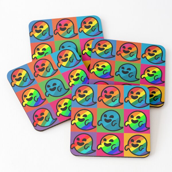 Item preview, Square of colorful ghosts designed and sold by labelia.