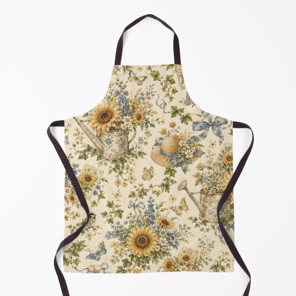 Item preview, Late Summer Sunflower Cottage Garden – Vintage Watercolor Pattern designed and sold by OpenDreamArts.