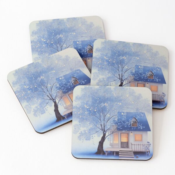 Item preview, Blue Cottage Beneath Dreamy Tree designed and sold by PaintbrushPlace.