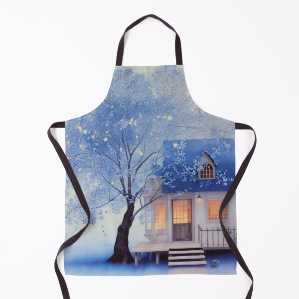 Item preview, Blue Cottage Beneath Dreamy Tree designed and sold by PaintbrushPlace.