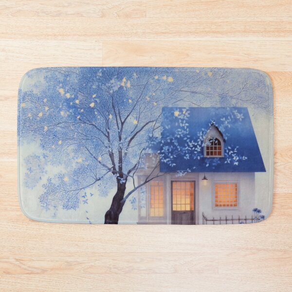 Item preview, Blue Cottage Beneath Dreamy Tree designed and sold by PaintbrushPlace.