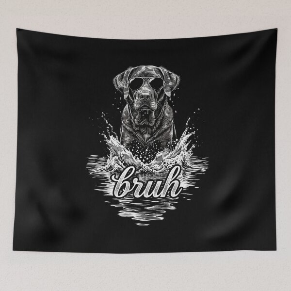Item preview, Bruh - Cool Black Lab in Sunglasses Splashing designed and sold by Muse Merch.