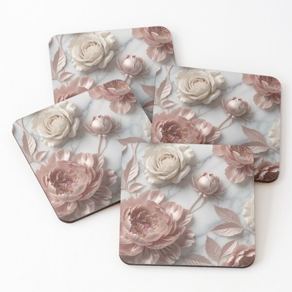 Item preview, Silky Dusty Pink Rose Marble Art designed and sold by IntelliMindDesigns.