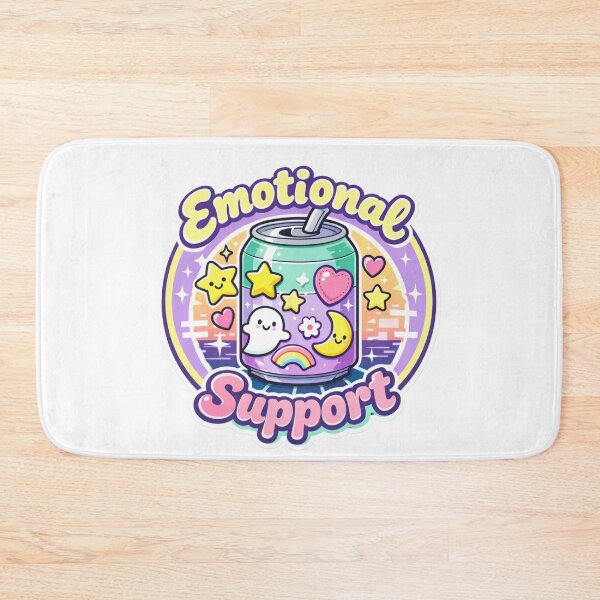 Item preview, Emotional Support Soda Bottle with Cute Cartoon Patches Sticker   designed and sold by Timeless Junction.