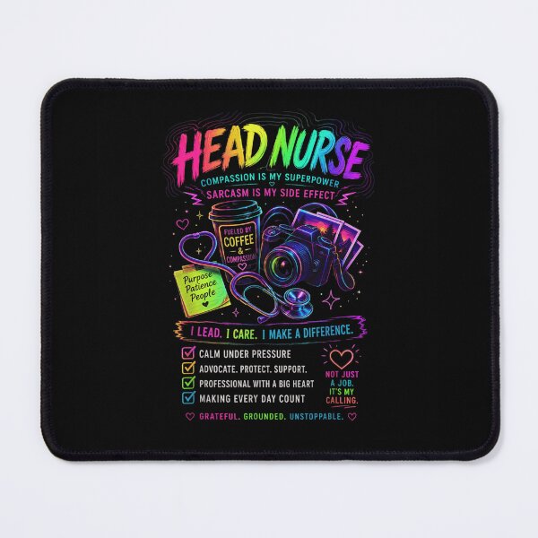 Item preview, Head Nurse Compassion Is My Superpower Sarcasm Is My Side Effect Neon designed and sold by PhocoNibict.