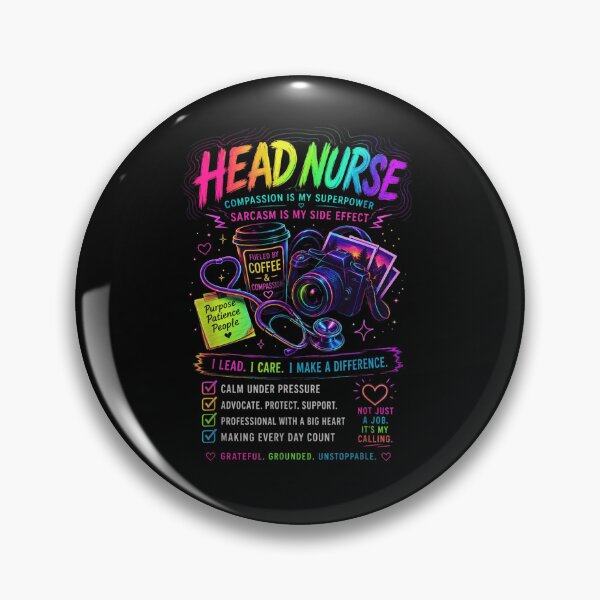 Item preview, Head Nurse Compassion Is My Superpower Sarcasm Is My Side Effect Neon designed and sold by PhocoNibict.