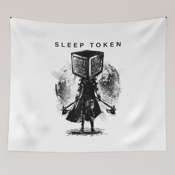Item preview, Sleep Token Axe Samurai Mask Cult Worship Metal Band Art designed and sold by JiscoRomanela.