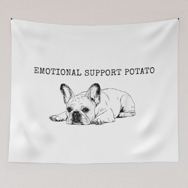 Item preview, Emotional Support Potato Cute French Bulldog Puppy Puppy Lying Down Sketch designed and sold by PhocoNibict.
