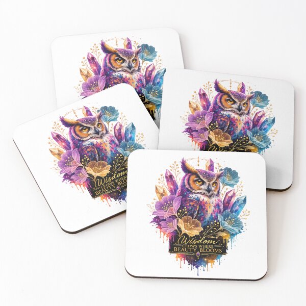 Item preview, Colorful Owl Crystal Flowers  designed and sold by DesignByKhayal.