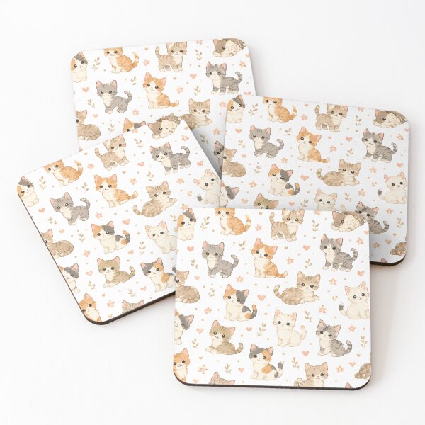 Item preview, Cute Kawaii Calico Ginger Kitten Seamless Pattern designed and sold by Seculinator.
