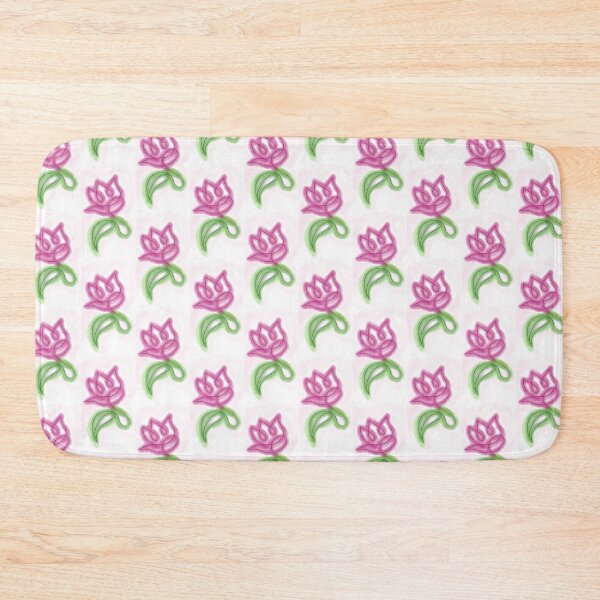Item preview, Cute minimalist girls aesthetic vintage doodle art of pink floral pattern design  designed and sold by Shukasya-Arts.