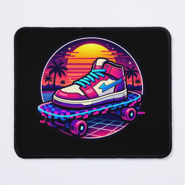 Item preview, Retro Sneaker on Pixel Skateboard Vaporwave Sticker designed and sold by Timeless Junction.