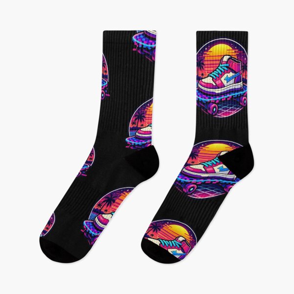 Item preview, Retro Sneaker on Pixel Skateboard Vaporwave Sticker designed and sold by Timeless Junction.