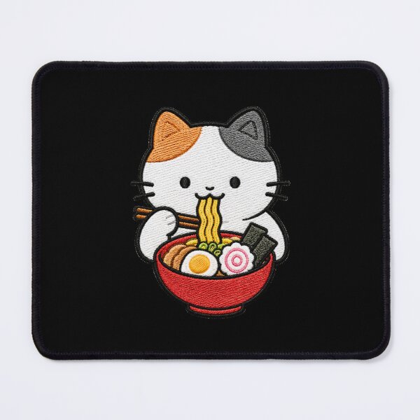 Item preview, Cute Kawaii Cat Eating Ramen designed and sold by ColorSplash123.