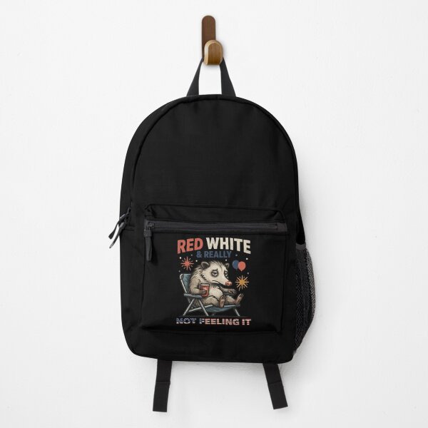 Item preview, Red White & Really Not Feeling It Funny Opossum | Retro Patriotic Meme | 4th of July Humor designed and sold by ZyziowskyArt.