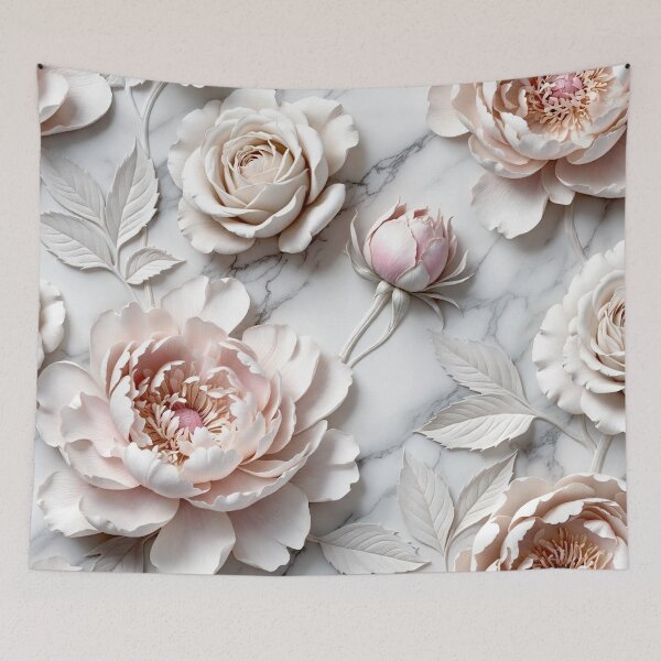 Item preview, Elegant Pink Rose Marble Flowers designed and sold by IntelliMindDesigns.