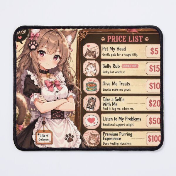 Item preview, Catgirl Service Menu Funny Wall Poster designed and sold by konkapo00.