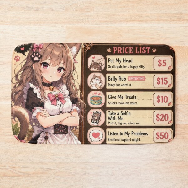 Item preview, Catgirl Service Menu Funny Wall Poster designed and sold by konkapo00.