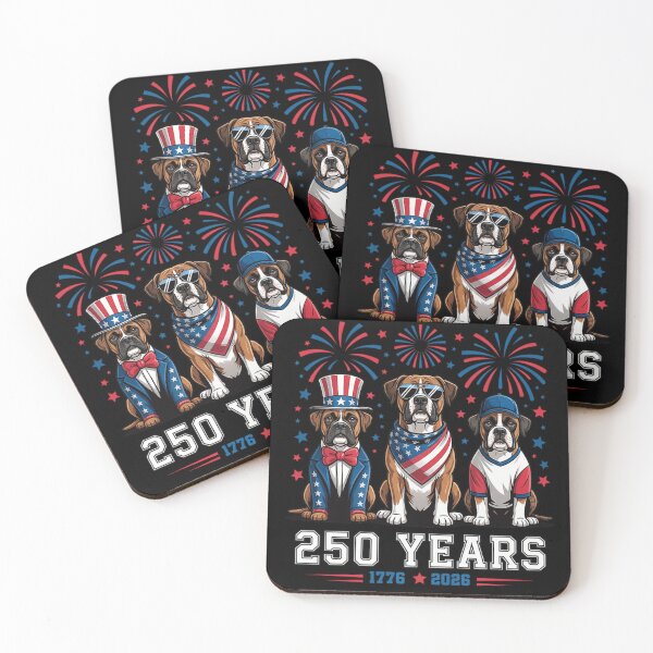 Item preview, Patriotic Boxer Dogs USA 250th Anniversary 1776 To 2026 4th July Celebration designed and sold by LakenDraphil.