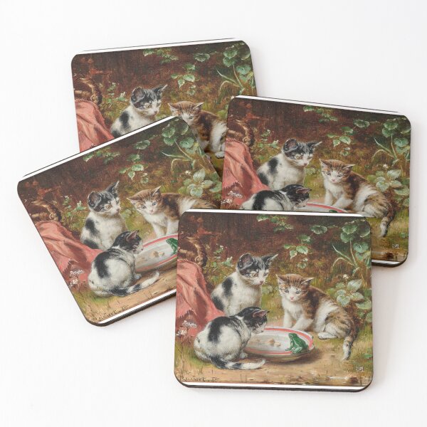 Item preview, Three Kittens and a Frog by Carl Reichert designed and sold by Amanda1775.
