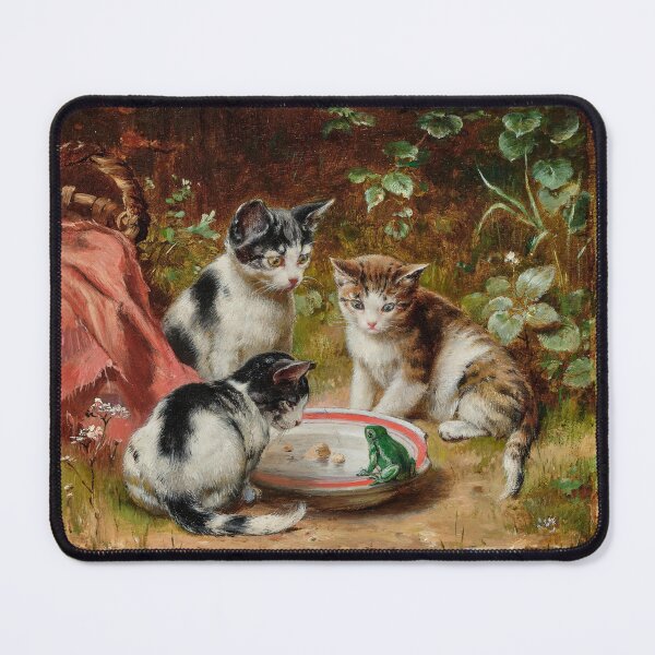 Item preview, Three Kittens and a Frog by Carl Reichert designed and sold by Amanda1775.