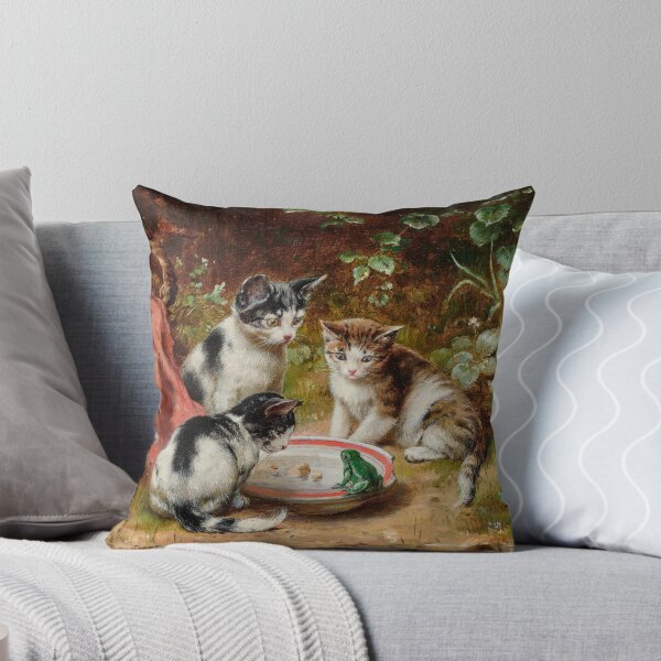 Item preview, Three Kittens and a Frog by Carl Reichert designed and sold by Amanda1775.