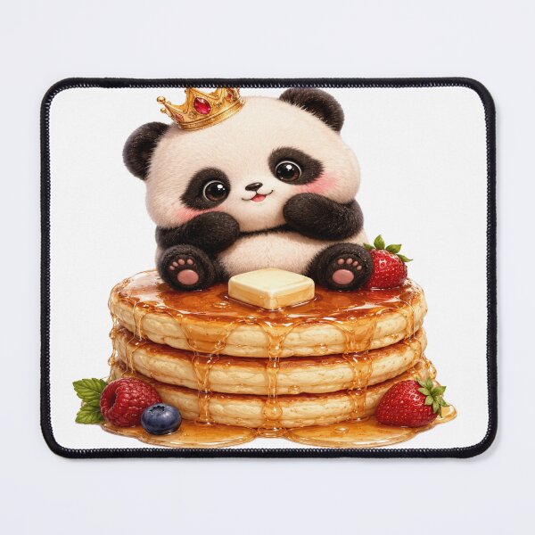 Item preview, . Title: Cute Panda Pancake King Art | Kawaii Breakfast Animal Art designed and sold by StickersHul.