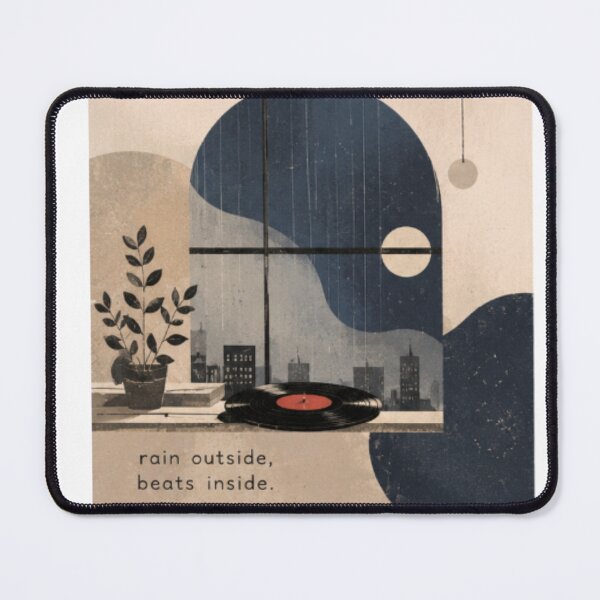 Item preview, Rain Outside Beats Inside Vinyl designed and sold by PrintByte.