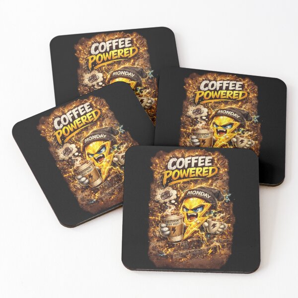 Item preview, Coffee Powered Lightning Bolt | 3D Cartoon Energy Mascot Sticker designed and sold by Timeless Junction.