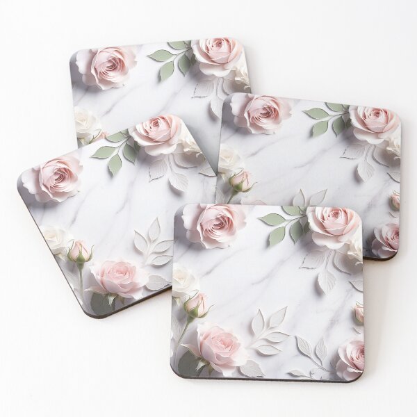 Item preview, Soft Pink Floral Marble Design designed and sold by IntelliMindDesigns.