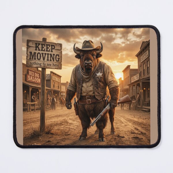 Item preview, Keep Moving Buffalo Sheriff | Vintage Western Frontier T-Shirt designed and sold by DmaarGroup.