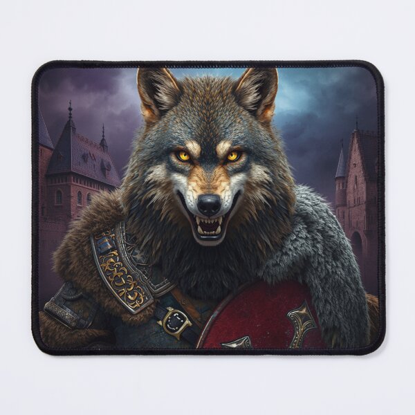 Item preview, wolf medieval warrior designed and sold by PrintYourStyle.