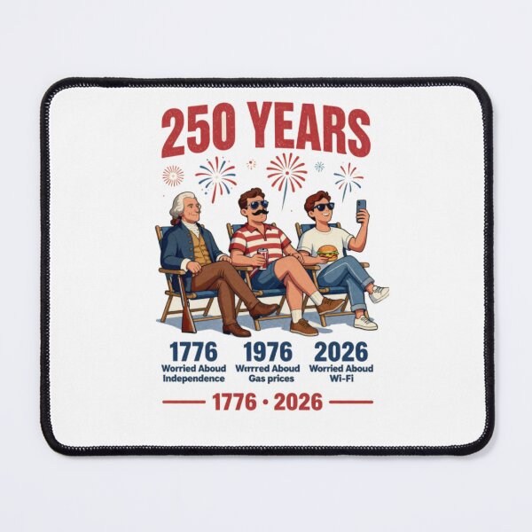 Item preview, 250 Years of Worries Funny History Meme 1776 1976 2026 designed and sold by Meadowmood.
