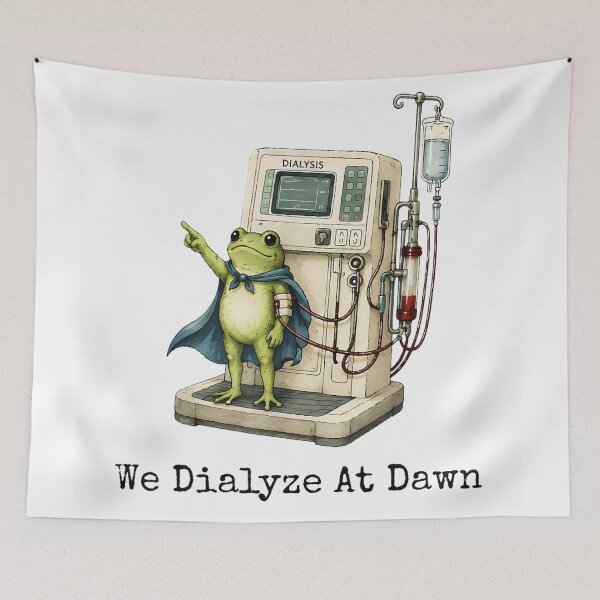 Item preview, Funny Frog Hero We Dialyze At Dawn Chronic Kidney Disease Awareness designed and sold by LakenDraphil.