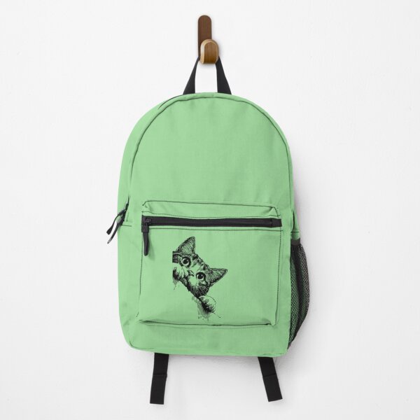 Item preview, Black and White Peeking Cat Illustration designed and sold by Artdrop62.