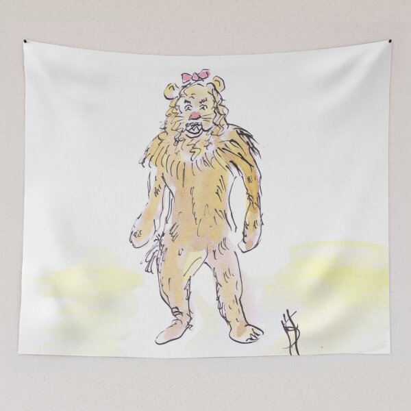 Aperçu de l'œuvre Oz le lion peureux créée et vendue par Inky Fingers Illustrations.