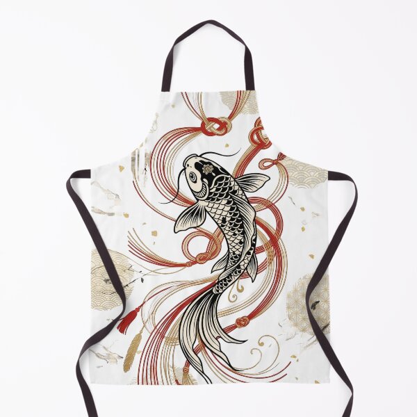 Item preview, Elegant Black Koi Fish & Red Gold Mizuhiki Knots designed and sold by Hikariha Studio.
