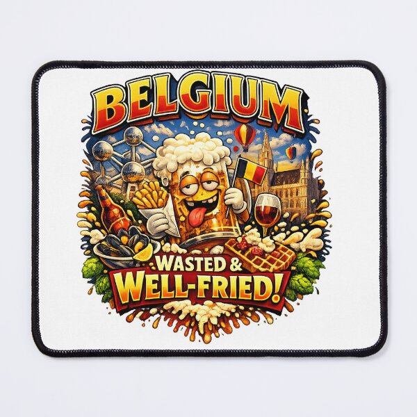 Item preview, Belgium Wasted & Well-Fried Funny Beer Lover T-Shirt | Belgian Waffles Fries Beer Travel Souvenir Design | Brussels Foodie Gift designed and sold by Sushikidsntod.