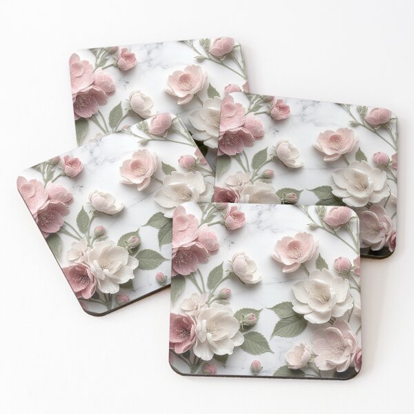 Item preview, Romantic Pink Rose Marble Art designed and sold by IntelliMindDesigns.