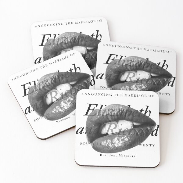 Item preview, Black Glitter Lips Wedding Announcement Art designed and sold by ShopUser51777.
