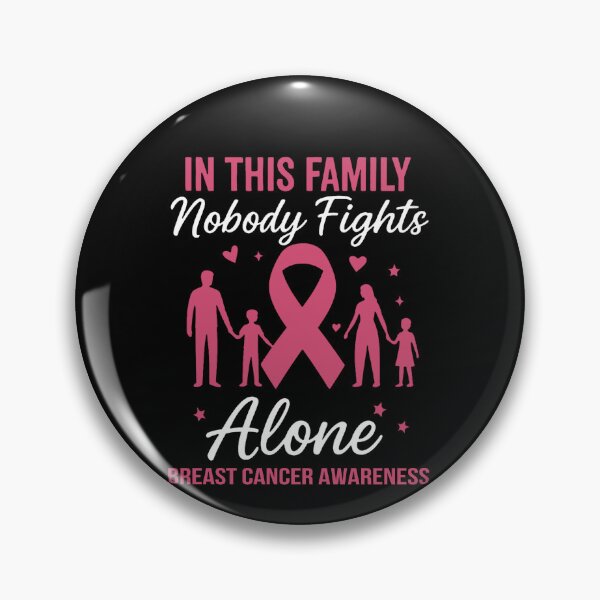 Item preview, In This Family Nobody Fights Alone Breast Cancer Awareness Family Support Warrior Survivor designed and sold by SofenArt.
