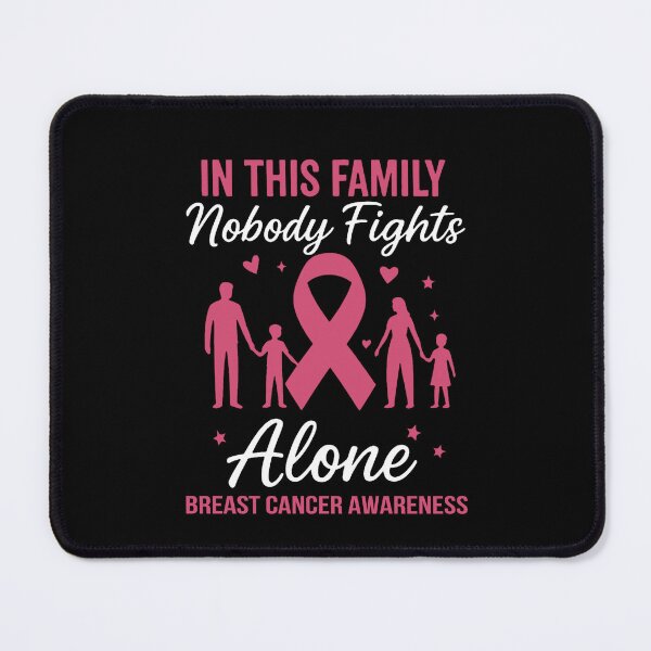 Item preview, In This Family Nobody Fights Alone Breast Cancer Awareness Family Support Warrior Survivor designed and sold by SofenArt.