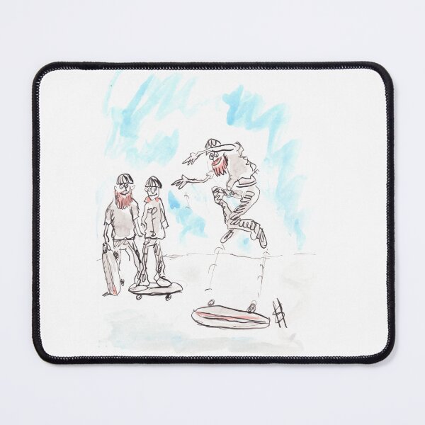 Item preview, Man doing stunt on skateboard designed and sold by Inky Fingers Illustrations.