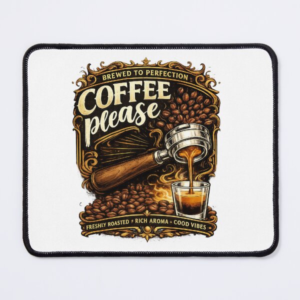 Item preview, Coffee Please Vintage Espresso Portafilter Illustration designed and sold by FlatInkStudio.